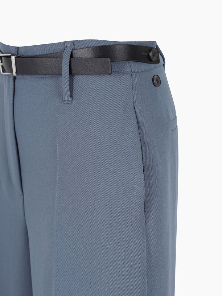 Light blue low-waisted trousers with belt - sisley k regular trousers - Light Blue | Sisley K image number 3